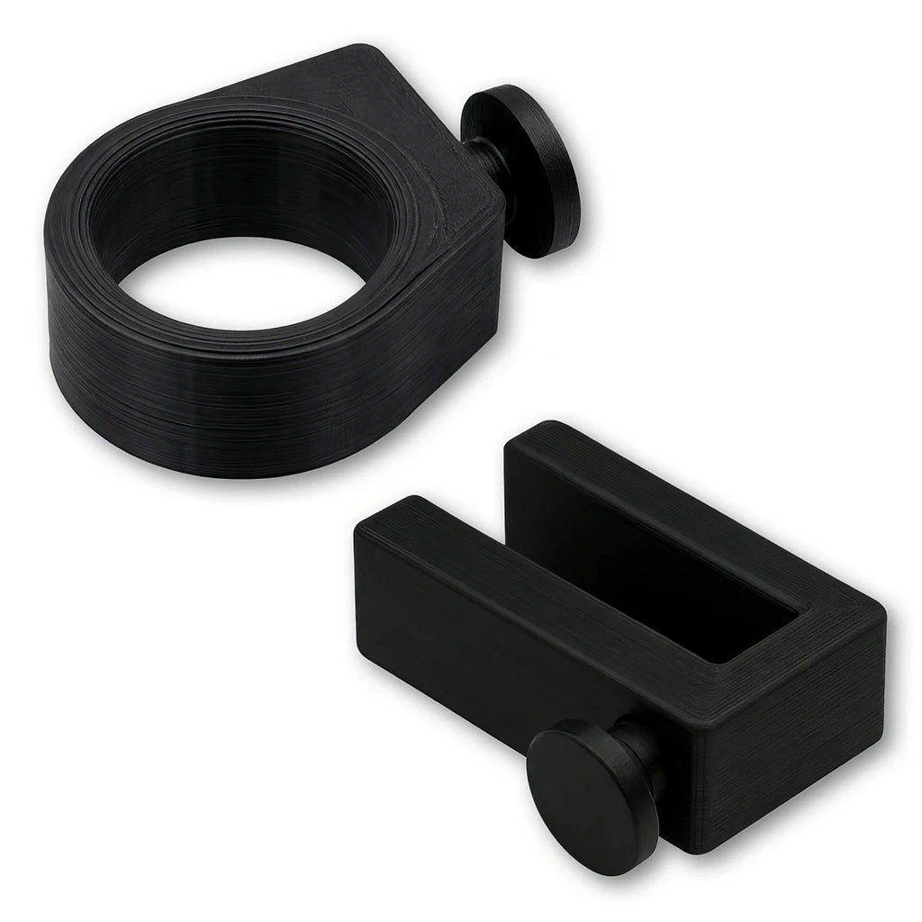 Sunglasses Ring and Utility Hook combo in black. Compatible with Bat Saver™, Drink Saver™ and Phone Saver™.