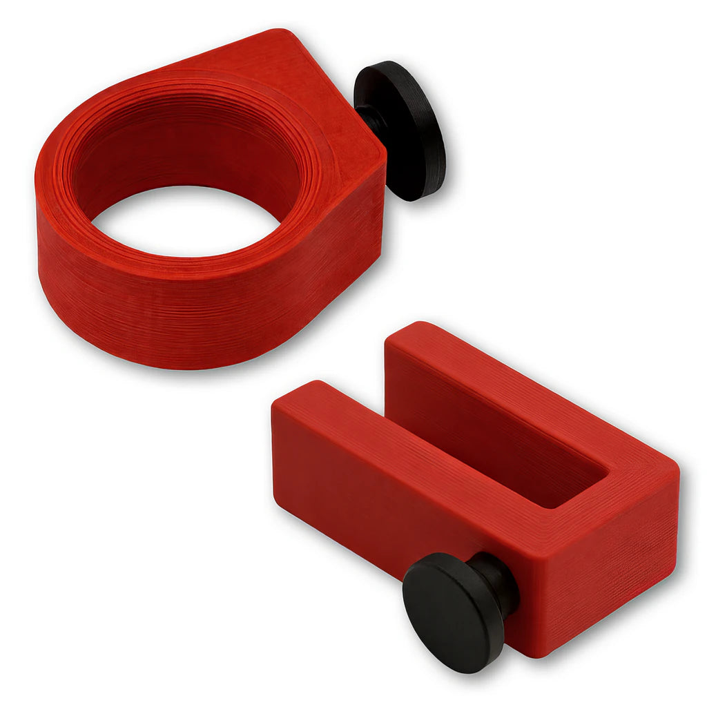 Sunglasses Ring and Utility Hook combo in red. Compatible with Bat Saver™, Drink Saver™ and Phone Saver™.