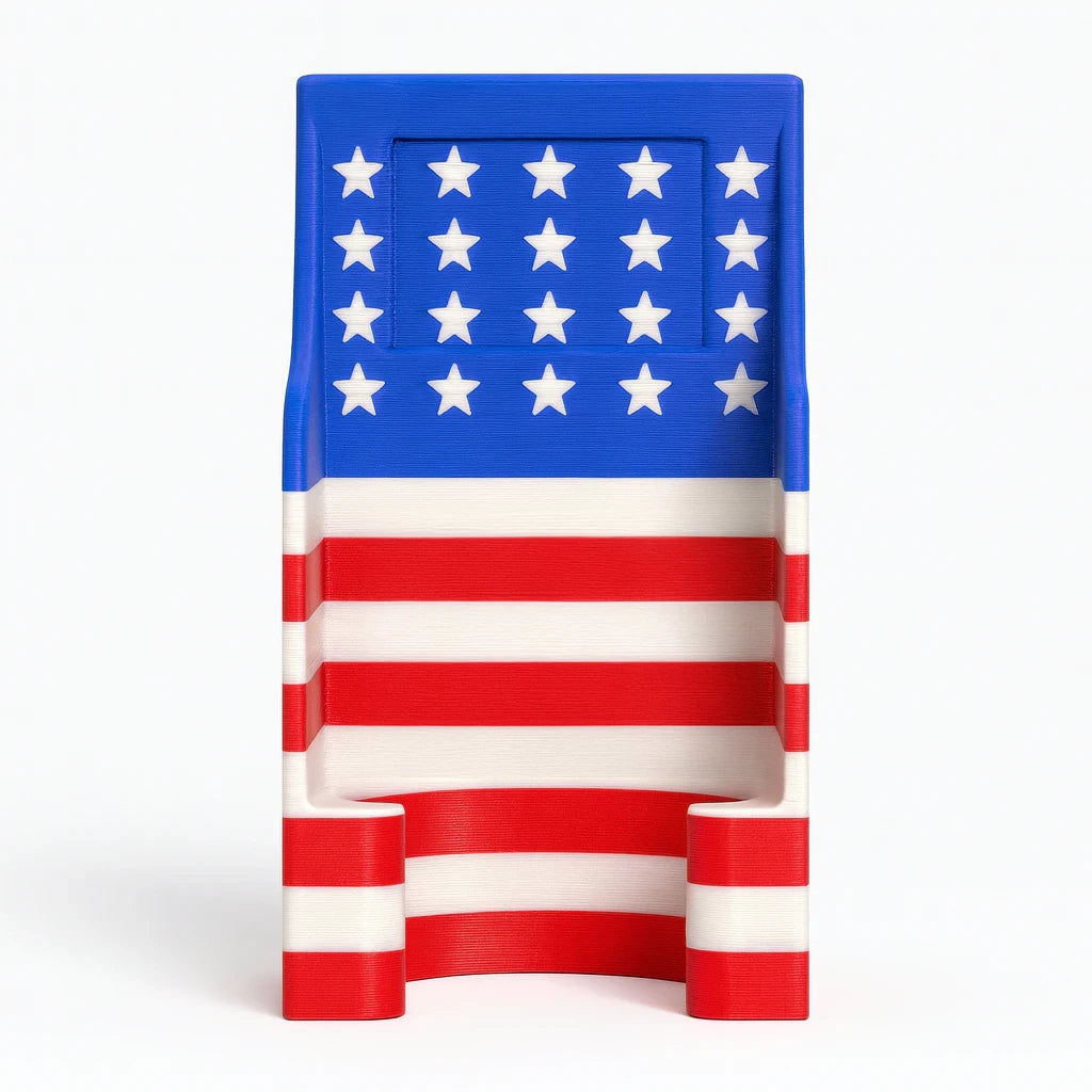Bat Saver™ Patriotic Edition in red, white and blue flag pattern. Patented fence mounted bat holder.