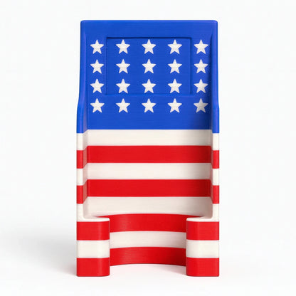 Bat Saver™ Patriotic Edition in red, white and blue flag pattern. Patented fence mounted bat holder.
