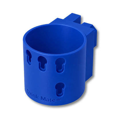Drink Saver™ in blue. Patented fence mounted cup holder.