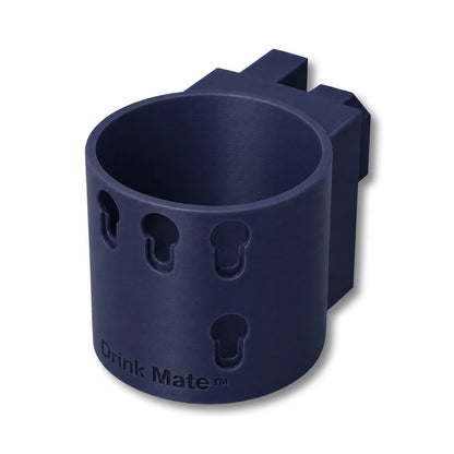 Drink Saver™ in dark blue. Patented fence mounted cup holder.