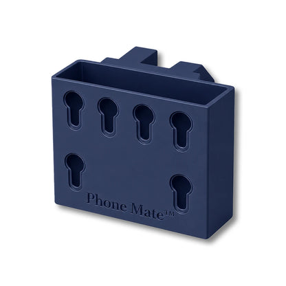 Phone Saver™ in dark blue. Patented fence mounted phone cradle.